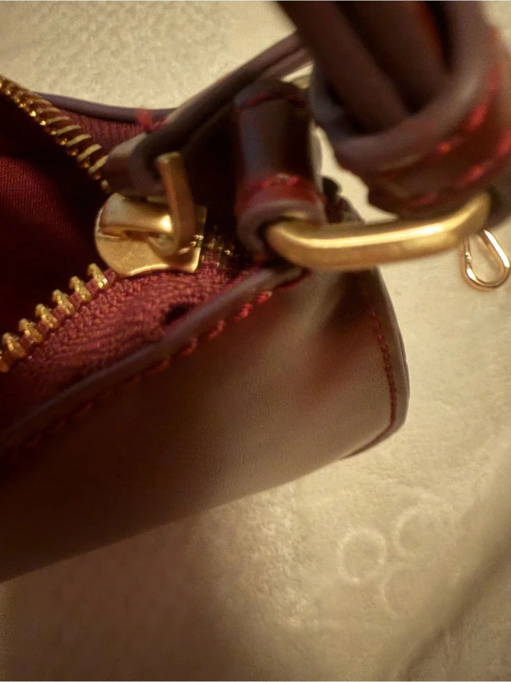 Women's Burgundy Studded Leather Crossbody Bag